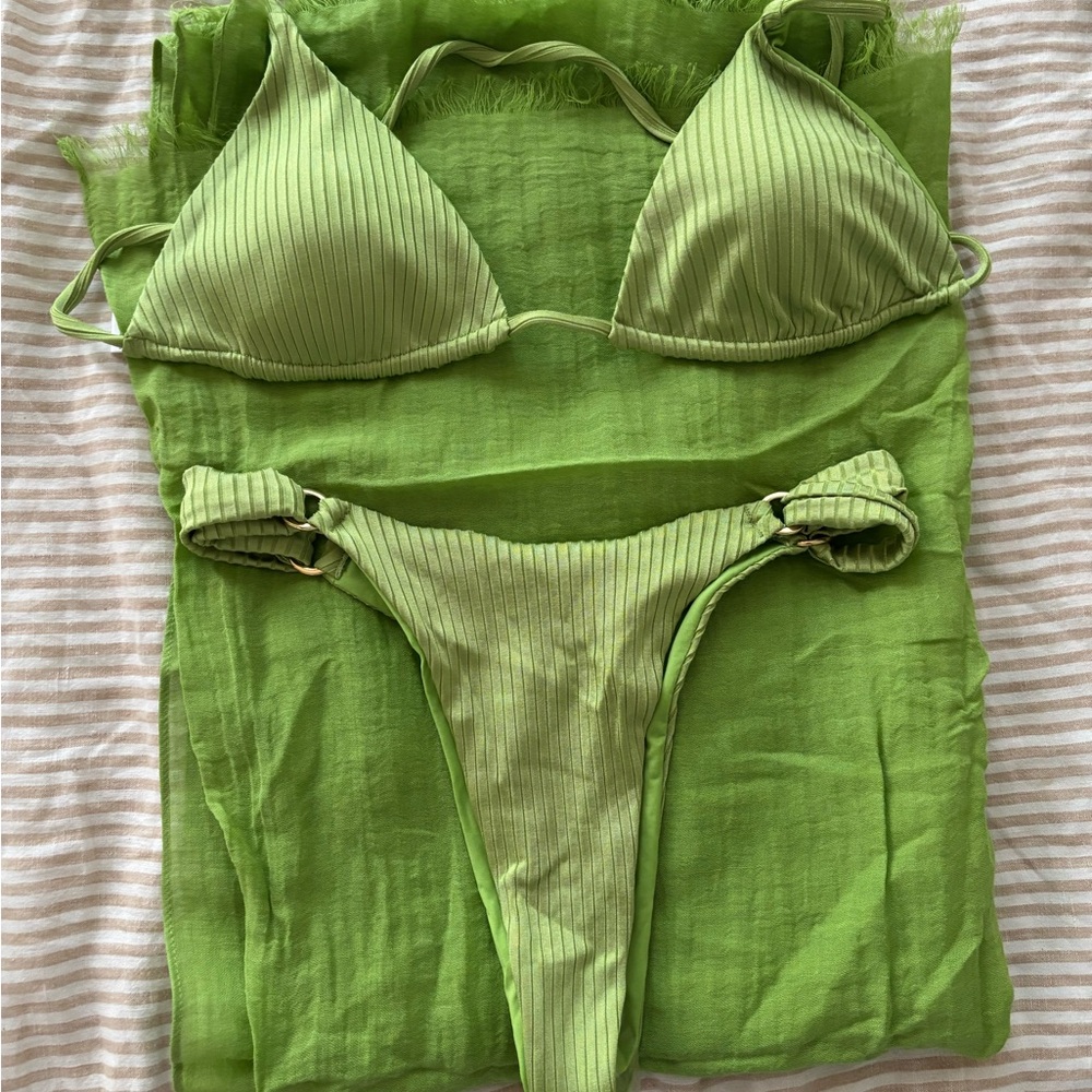 Monday Swimwear Lime Bikini Set